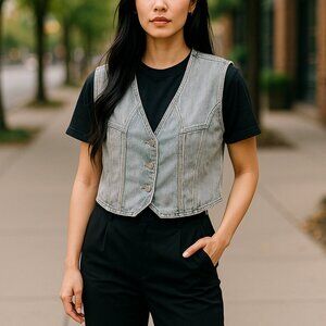 (141) 2X Women's Denim Vest
